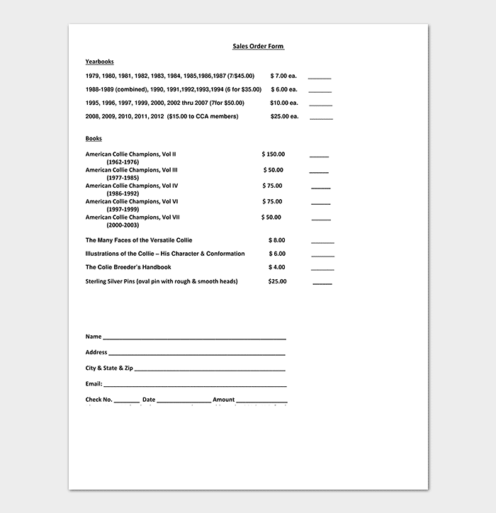 Academic Study Materials Sales Order Template