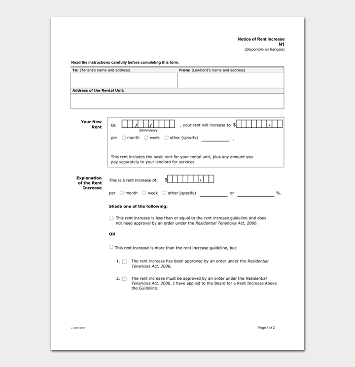 Notice of Rent Increase