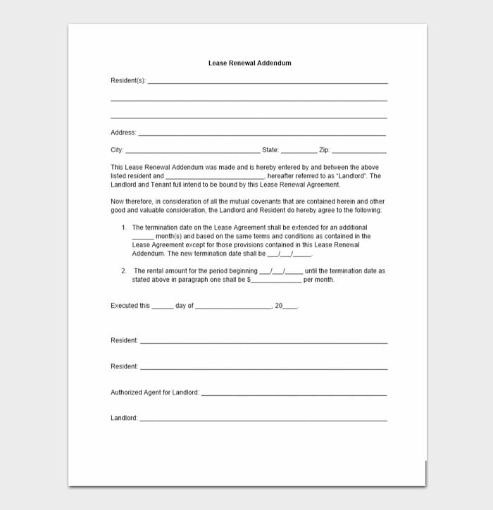 Lease Renewal Letters 5