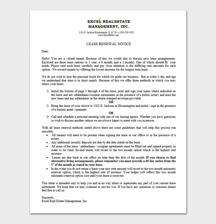 Lease Renewal Templates 5