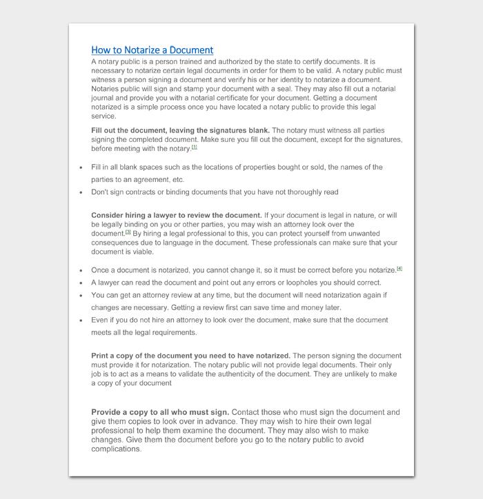 Notarized Letter Formats #23