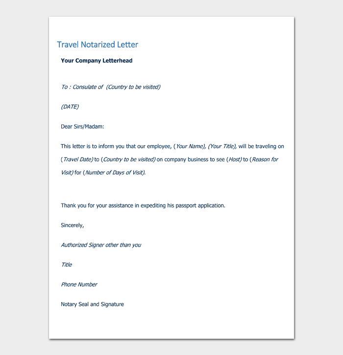 Notarized Letter Samples #12