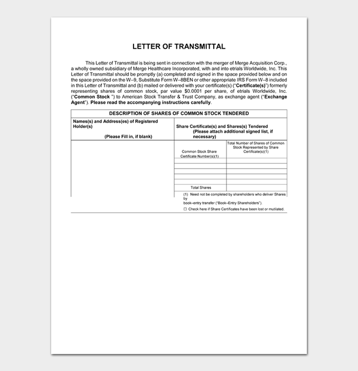 Letter of Transmittal #04