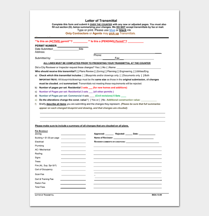 Letter of Transmittal #09