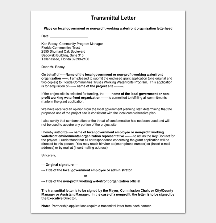 Transmittal Letter