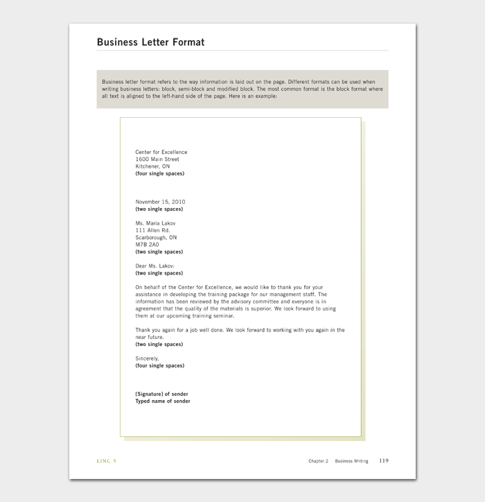 Formal Business Letter Format #09