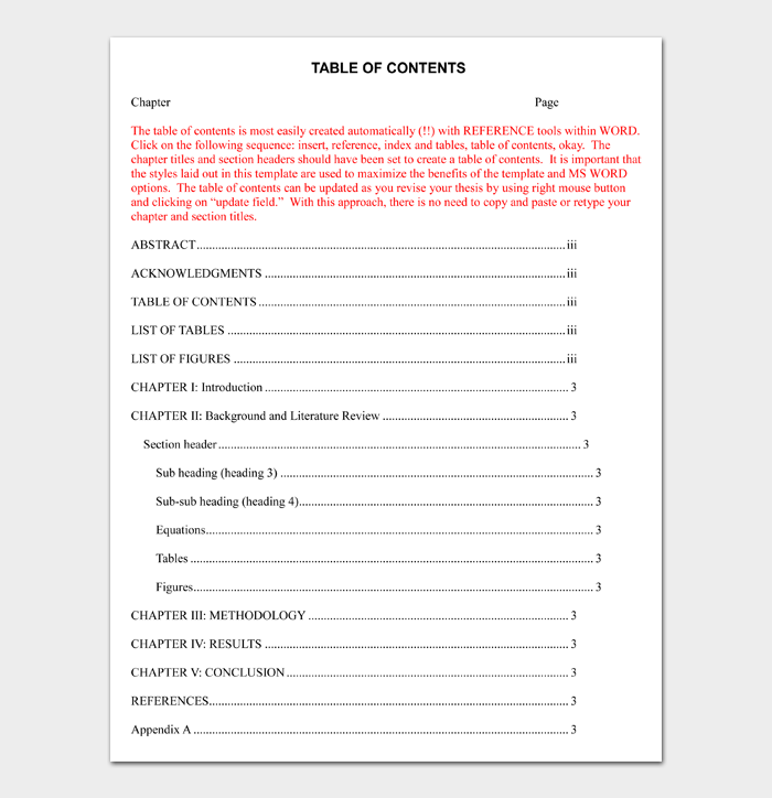 24 Table of Contents Templates and Examples (Word - PDF) ᐅ DocFormats