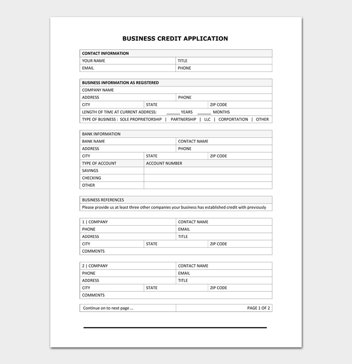 18 Free Credit Application Form Templates & Examples (Word | PDF)