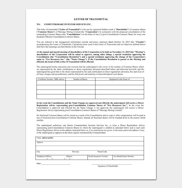 Transmittal Letter #07