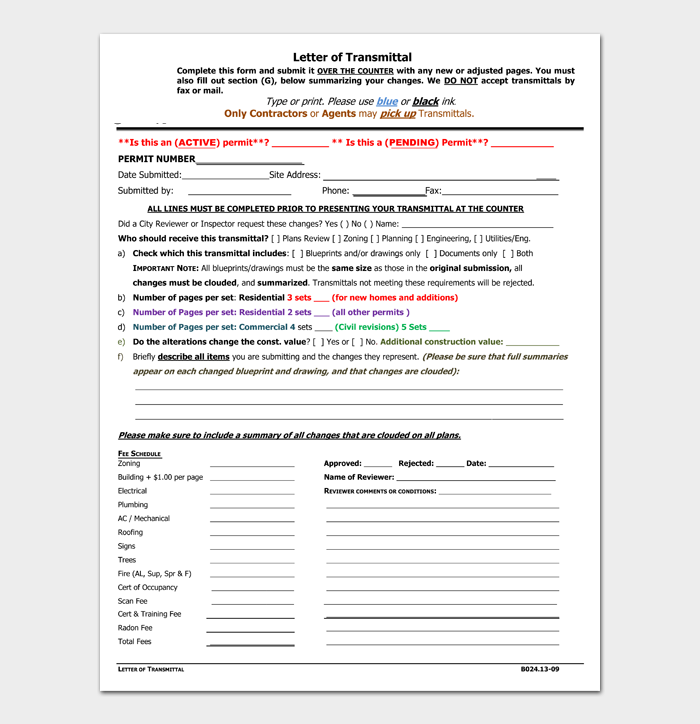 Transmittal Letter #09