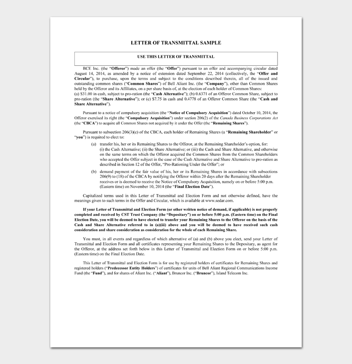 Transmittal Letter #10