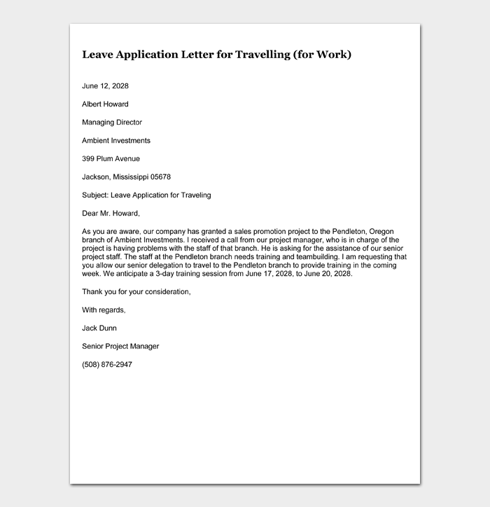 Sample Letter Of Emergency Travel Certificate