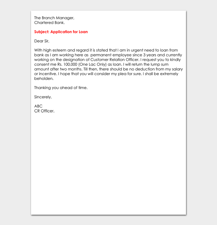16 Free Loan Application Letter Samples Writing Guide (+Template)