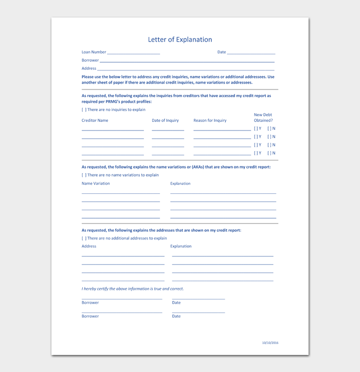 Letters Of Explanation For Derogatory Credit #16