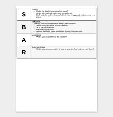 20 Printable SBAR Templates Examples (Word PDF Google Docs)