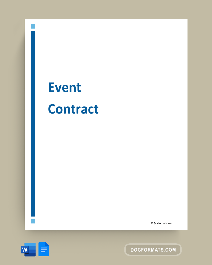 Event Contract Template - Word, Google Docs