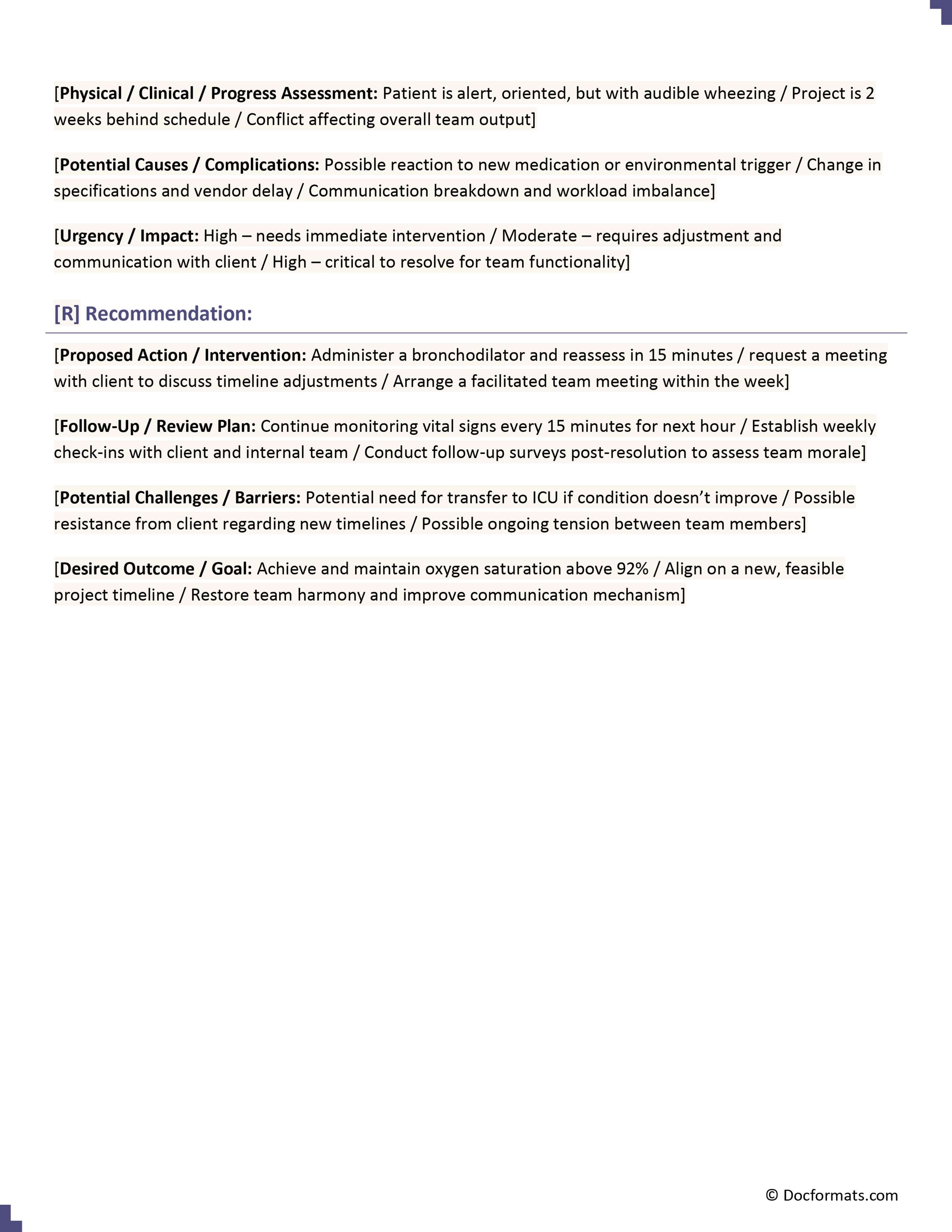 SBAR Format Template - Google Docs, Word - Page 02