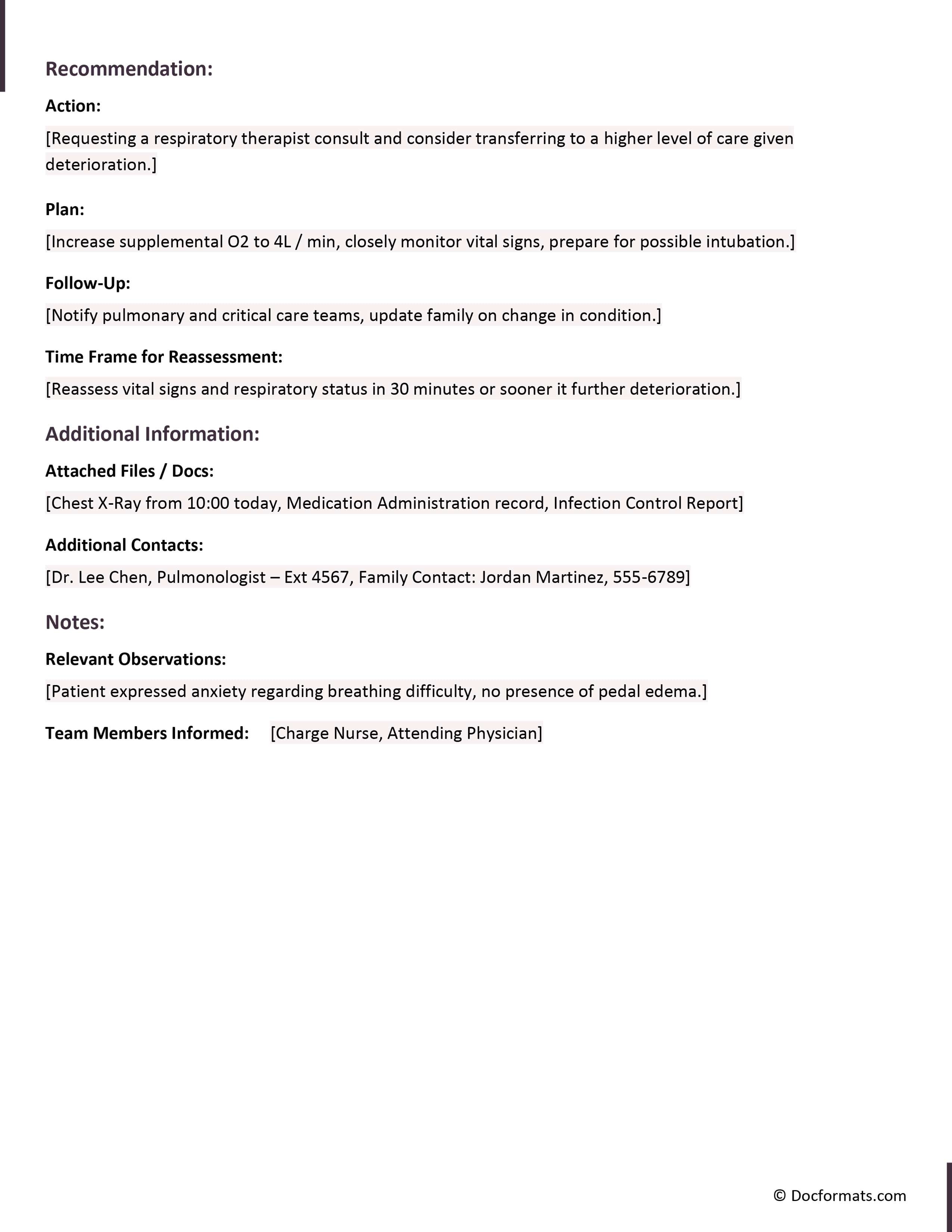 SBAR Report Template - Google Docs, Word - Page 02