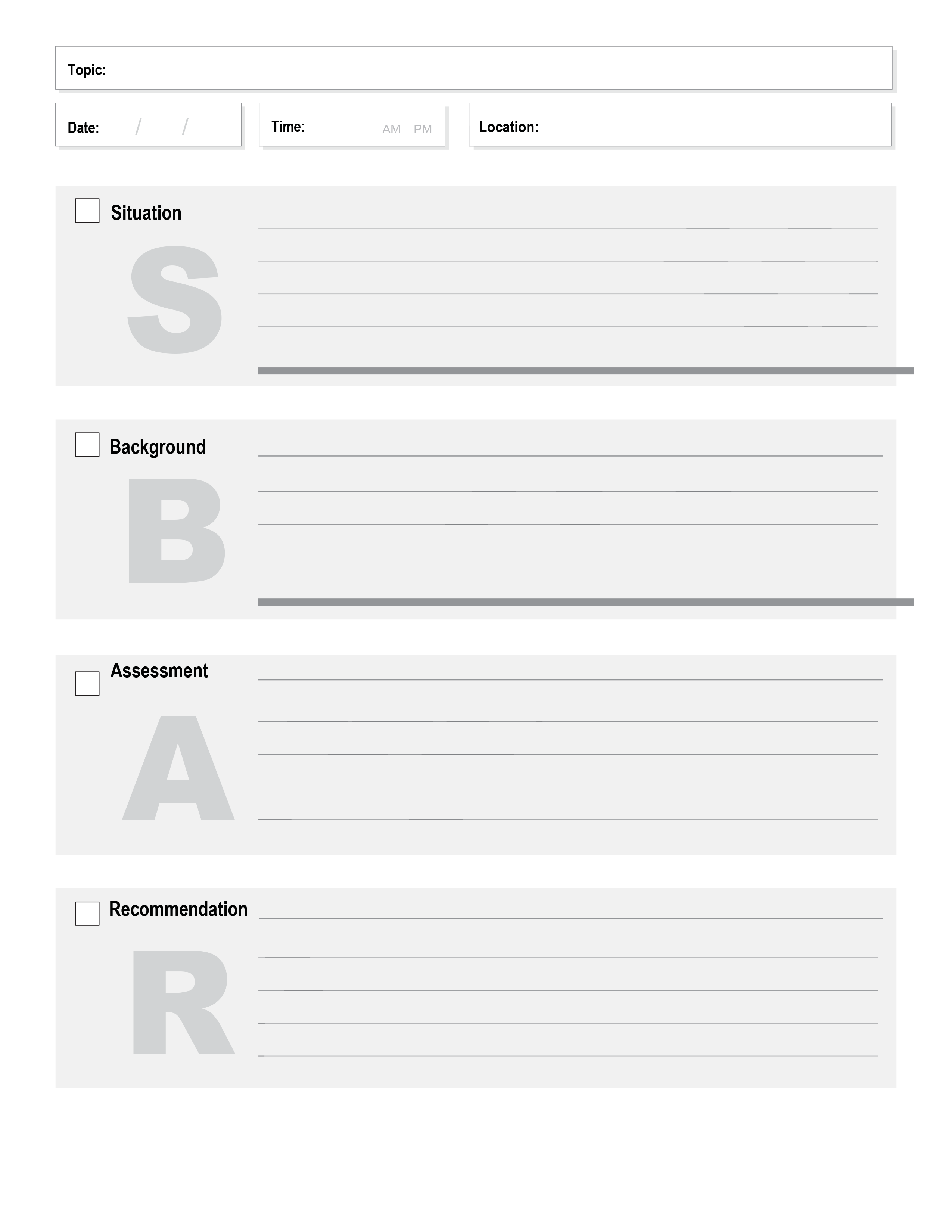 Sbar Template #06 - Word