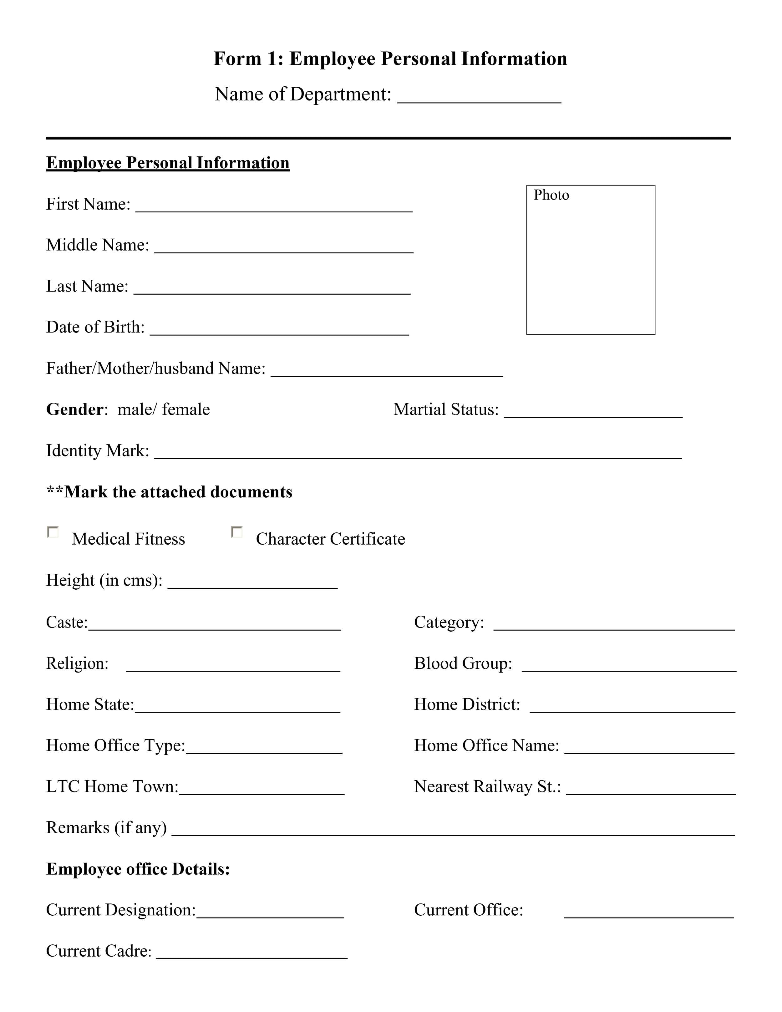 Employee Information Form 05 - Word