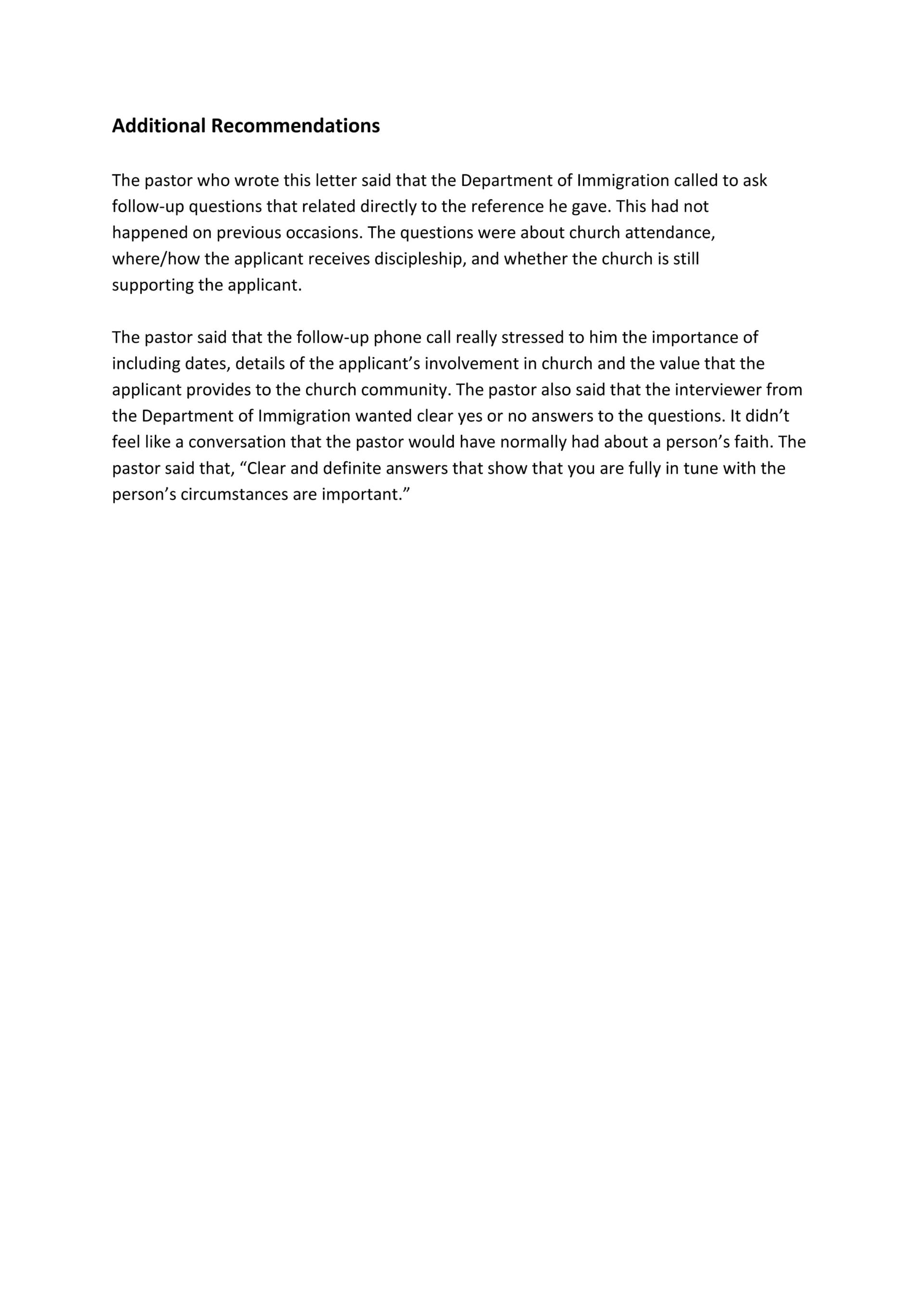 Church Community Immigrant Character Reference Letter - Word - Page 02