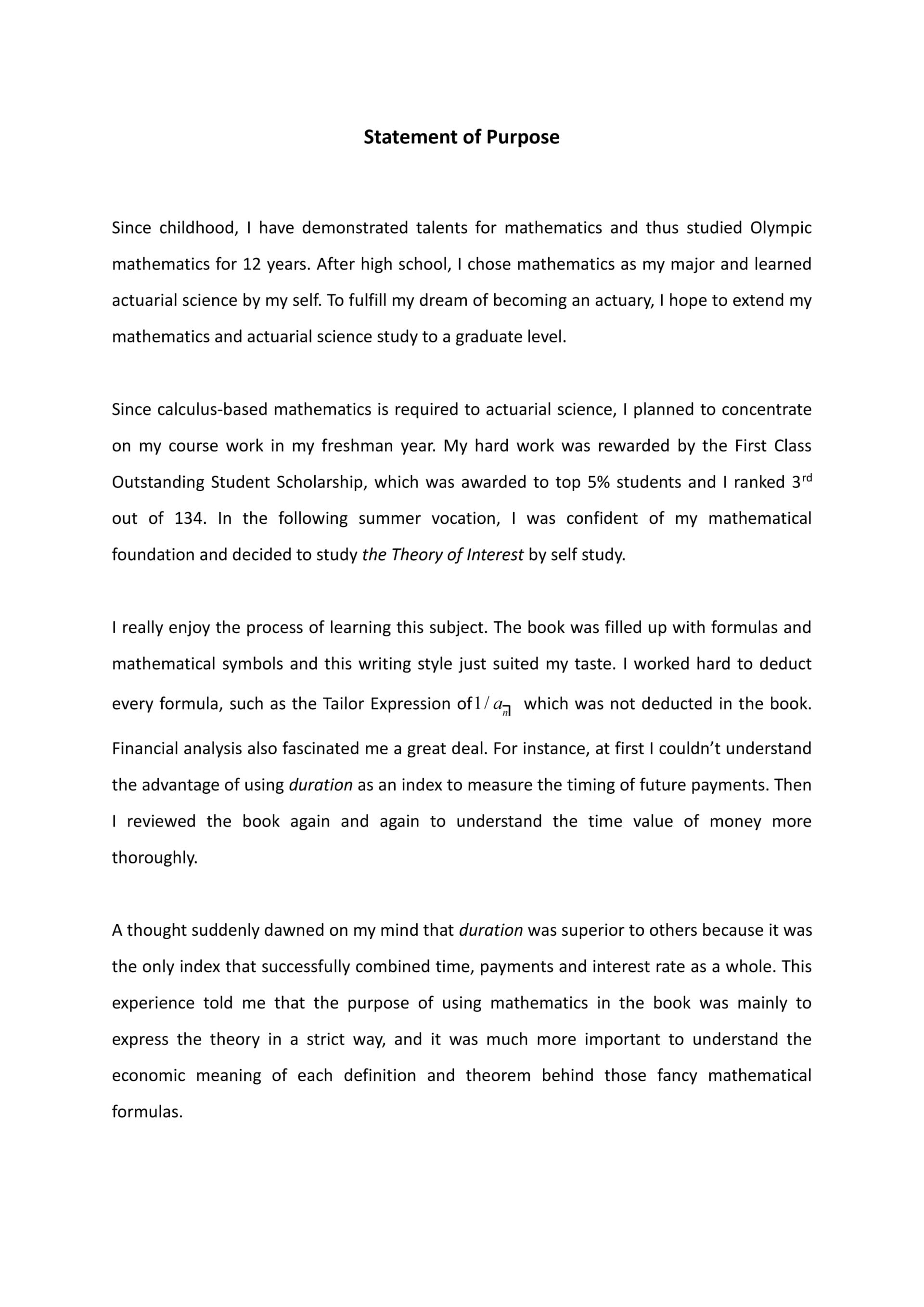 Statement of Purpose Template 19 - Word